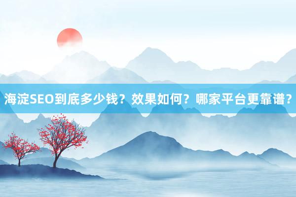 海淀SEO到底多少钱？效果如何？哪家平台更靠谱？