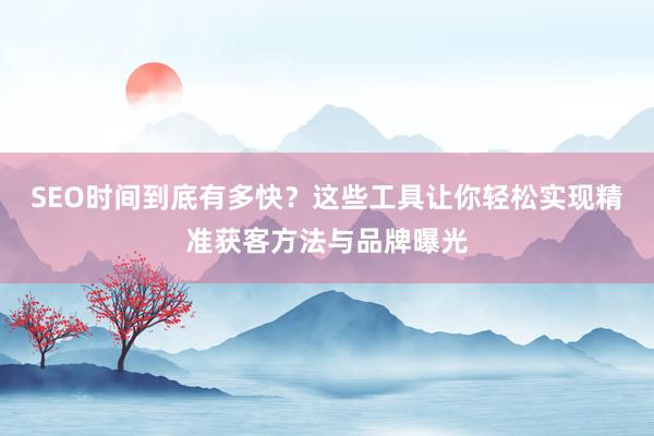 SEO时间到底有多快？这些工具让你轻松实现精准获客方法与品牌曝光