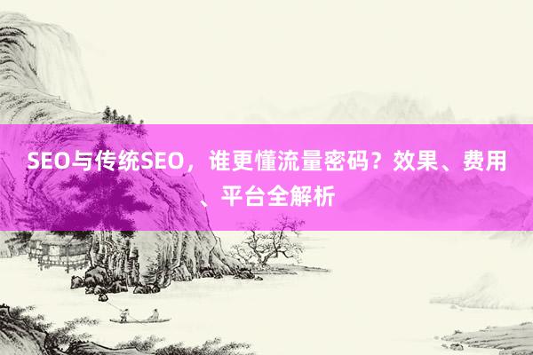 SEO与传统SEO，谁更懂流量密码？效果、费用、平台全解析
