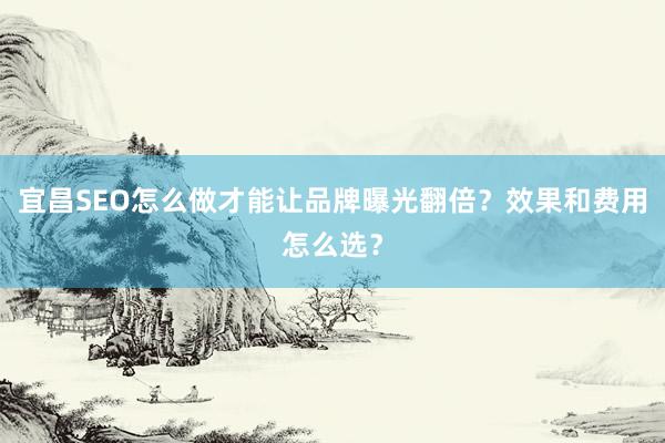 宜昌SEO怎么做才能让品牌曝光翻倍？效果和费用怎么选？