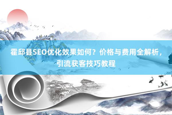霍邱县SEO优化效果如何？价格与费用全解析，引流获客技巧教程