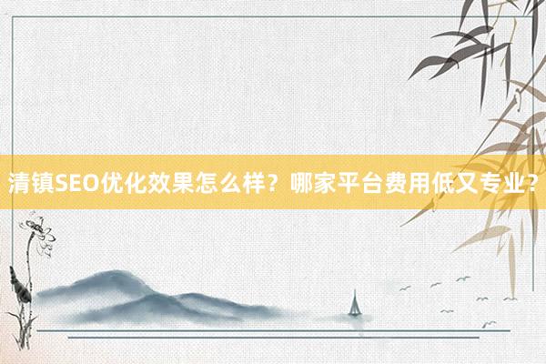 清镇SEO优化效果怎么样？哪家平台费用低又专业？