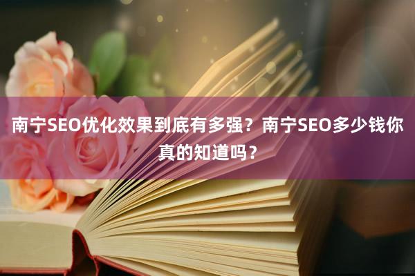 南宁SEO优化效果到底有多强？南宁SEO多少钱你真的知道吗？